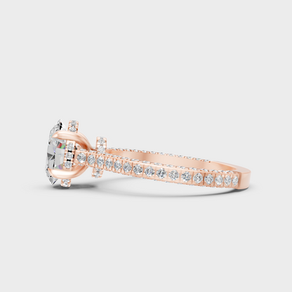 Oval Halo Ring In Rose Gold Fine Jewelry Design