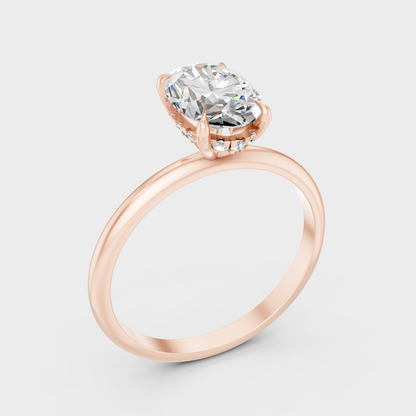 Ethical Lab Grown Hidden Halo Ring In Rose Gold