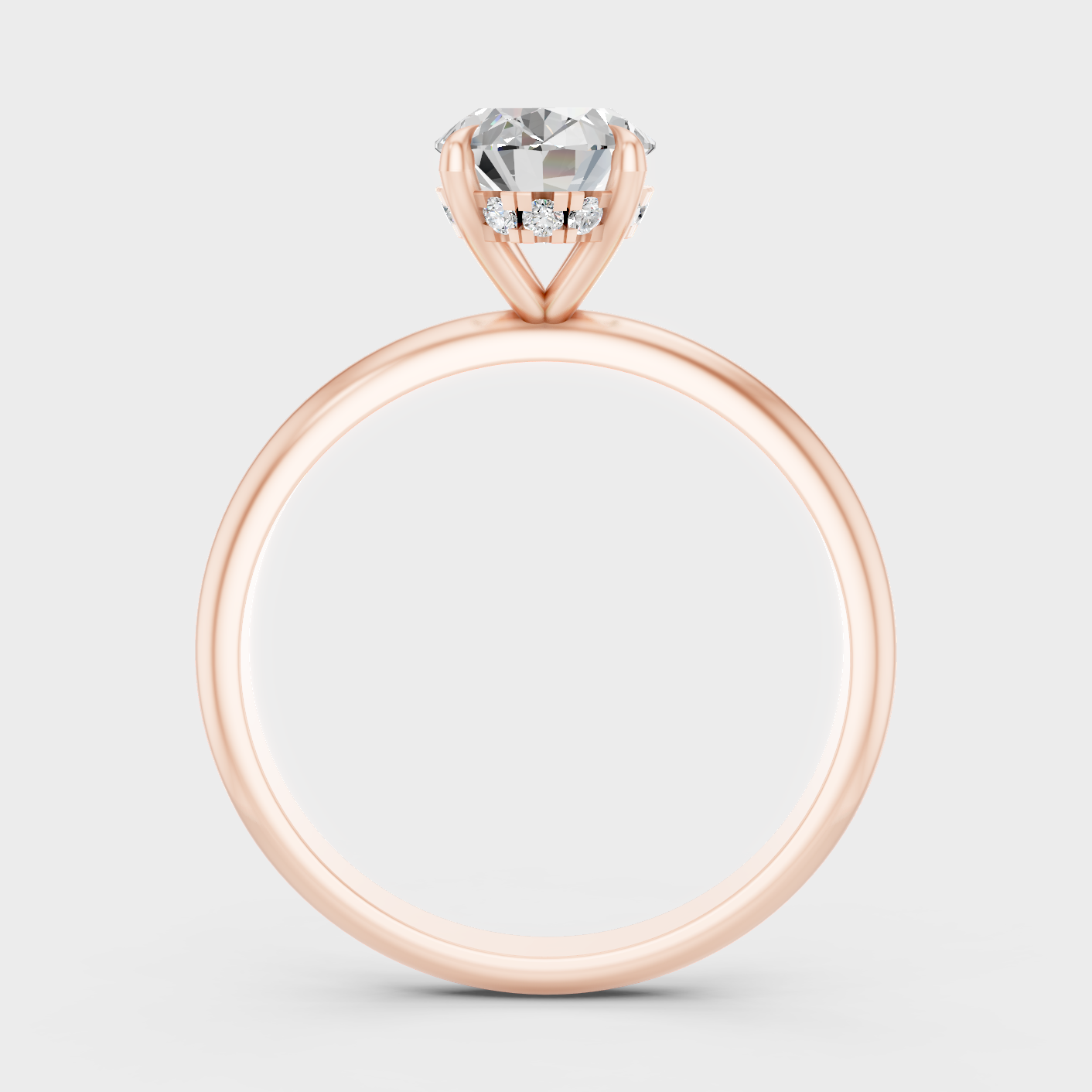 Rose Gold Luxury Hidden Halo Diamond Jewelry