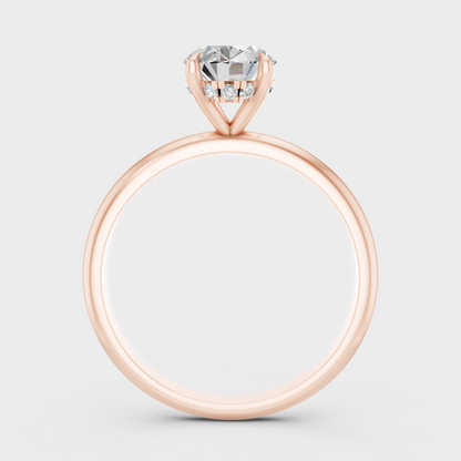 Rose Gold Luxury Hidden Halo Diamond Jewelry