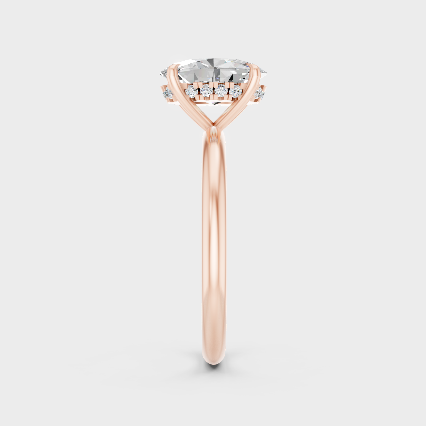 Hidden Halo Solitaire Ring In Rose Gold Fine Jewelry Design