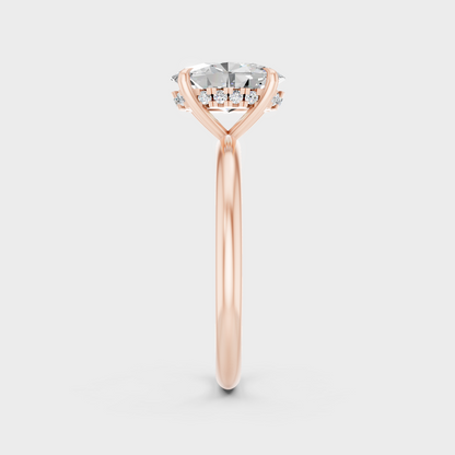 Hidden Halo Solitaire Ring In Rose Gold Fine Jewelry Design
