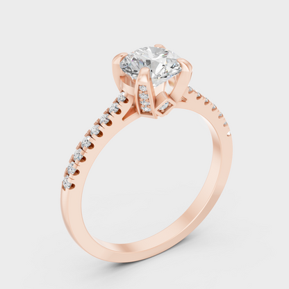 Ethical Lab Grown Round Diamond Ring In Rose Gold