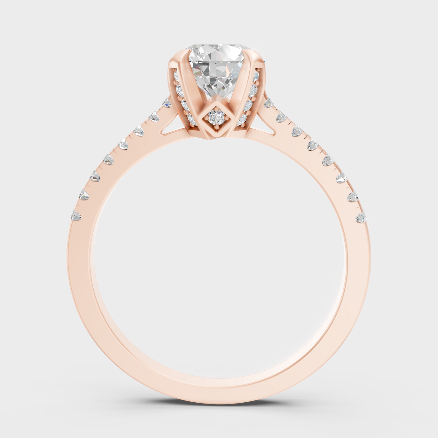 Rose Gold Luxury Round Diamond Jewelry With Accents