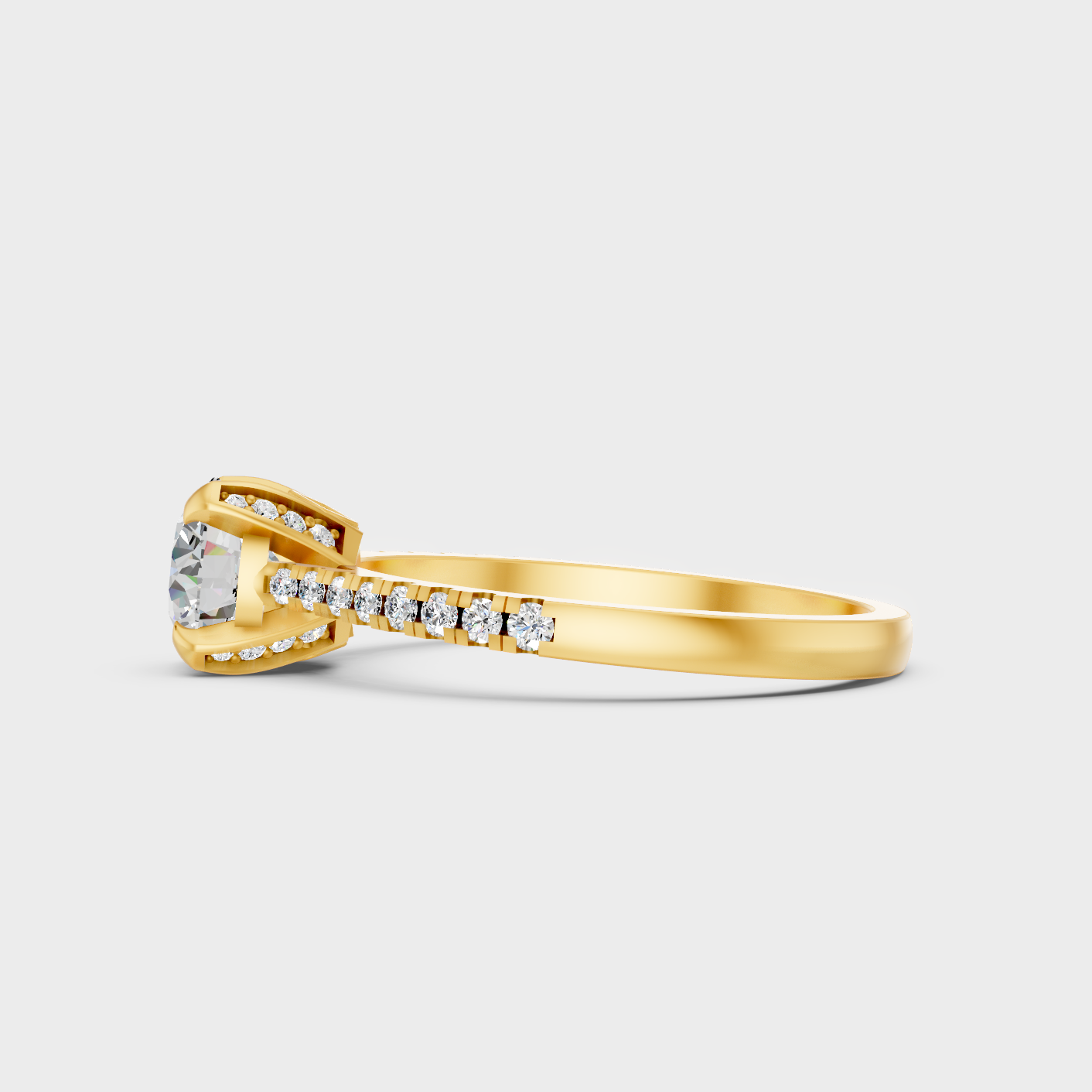 Elegant Round Diamond Proposal Ring In Yellow Gold