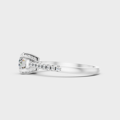 Platinum Round Engagement Ring With Brilliant Accent Sparkle