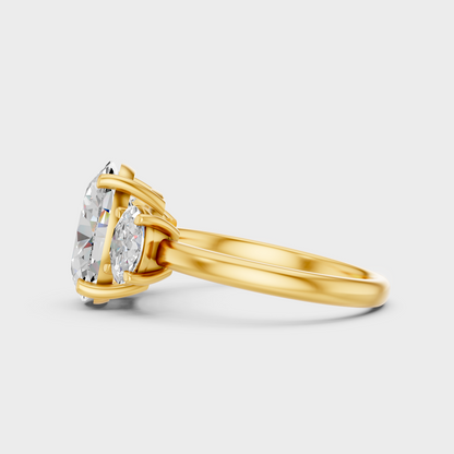 Elegant Oval Diamond Proposal Ring In Yellow Gold