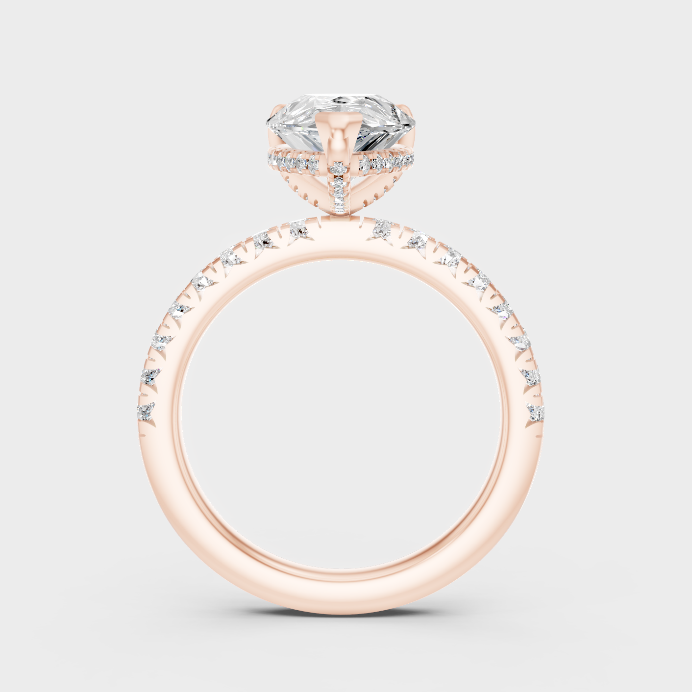 Rose Gold Luxury Pear Diamond Halo Jewelry