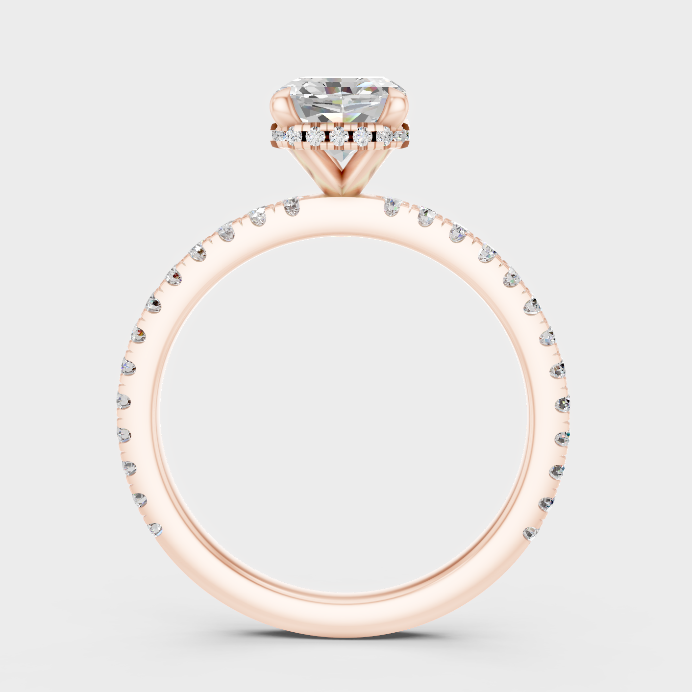 Rose Gold Luxury Radiant Diamond Halo Jewelry