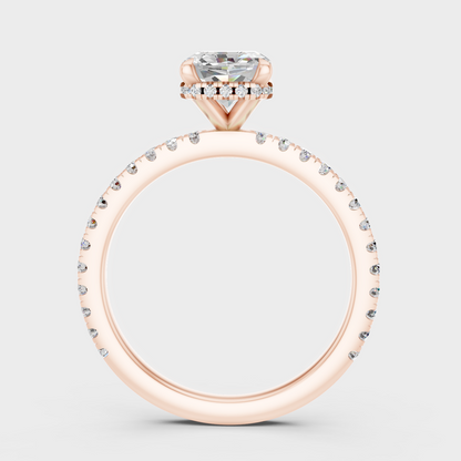 Rose Gold Luxury Radiant Diamond Halo Jewelry