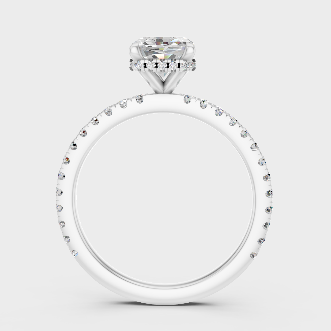 White Gold Radiant Diamond Proposal Ring With Halo Setting
