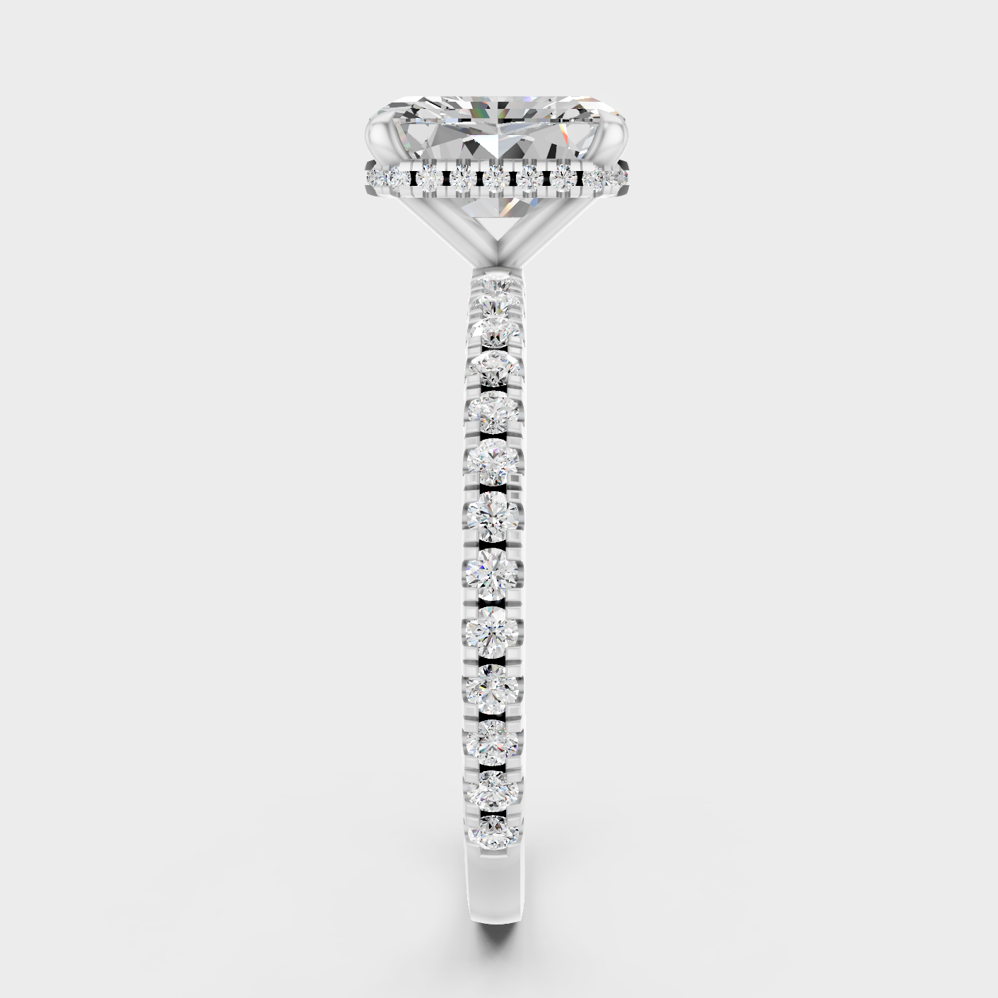 Premium Platinum Radiant Diamond Halo Ring Elegant Design