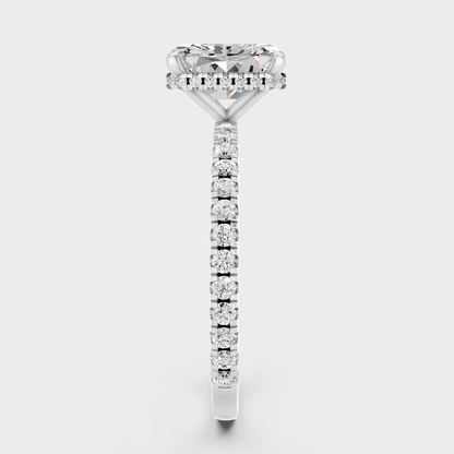Premium Platinum Radiant Diamond Halo Ring Elegant Design