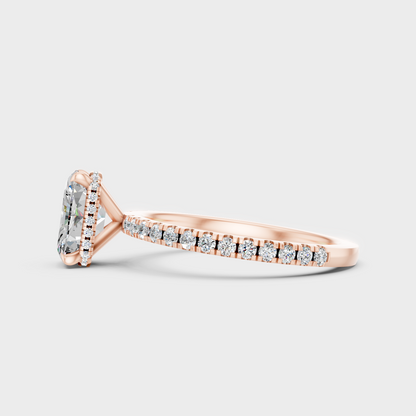 Radiant Cut Lab Diamond Halo Ring In Rose Gold Luxury Style