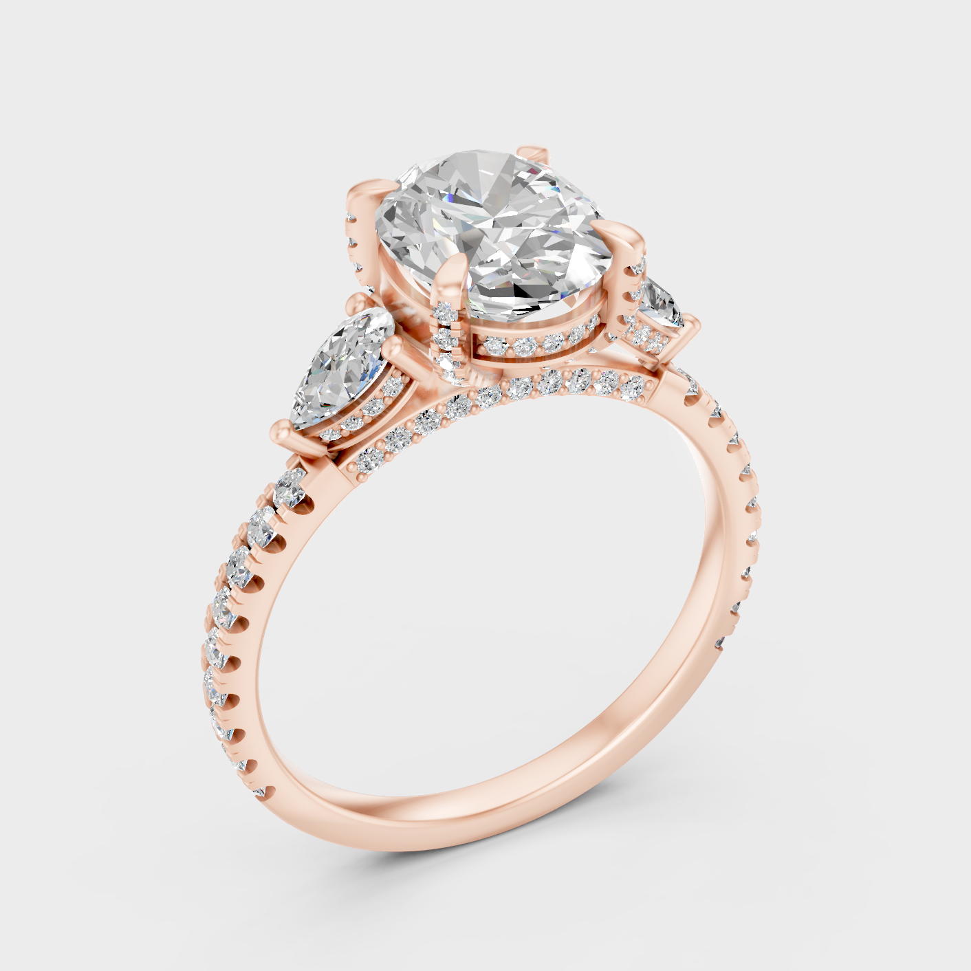 Ethical Lab Grown Multi Shape Ring In Rose Gold