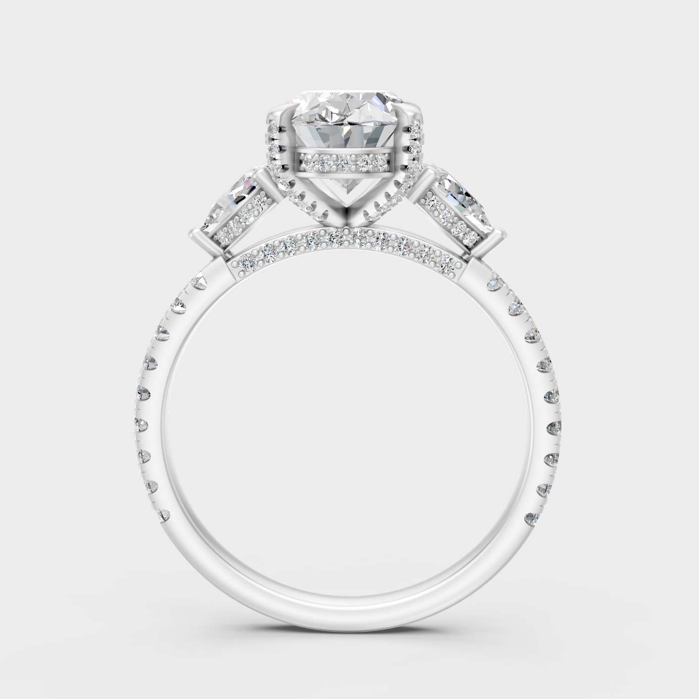 White Gold Multi Shape Diamond Proposal Ring Set Elegant Design