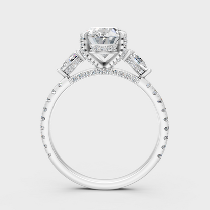 White Gold Multi Shape Diamond Proposal Ring Set Elegant Design