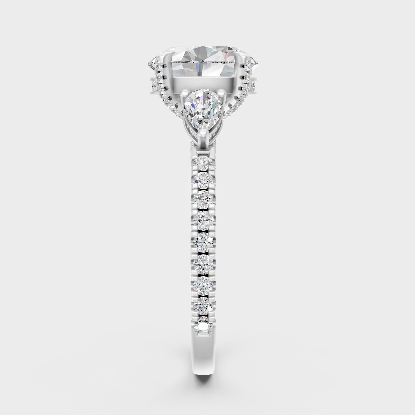 Premium Platinum Multi Shape Diamond Ring Set For Women