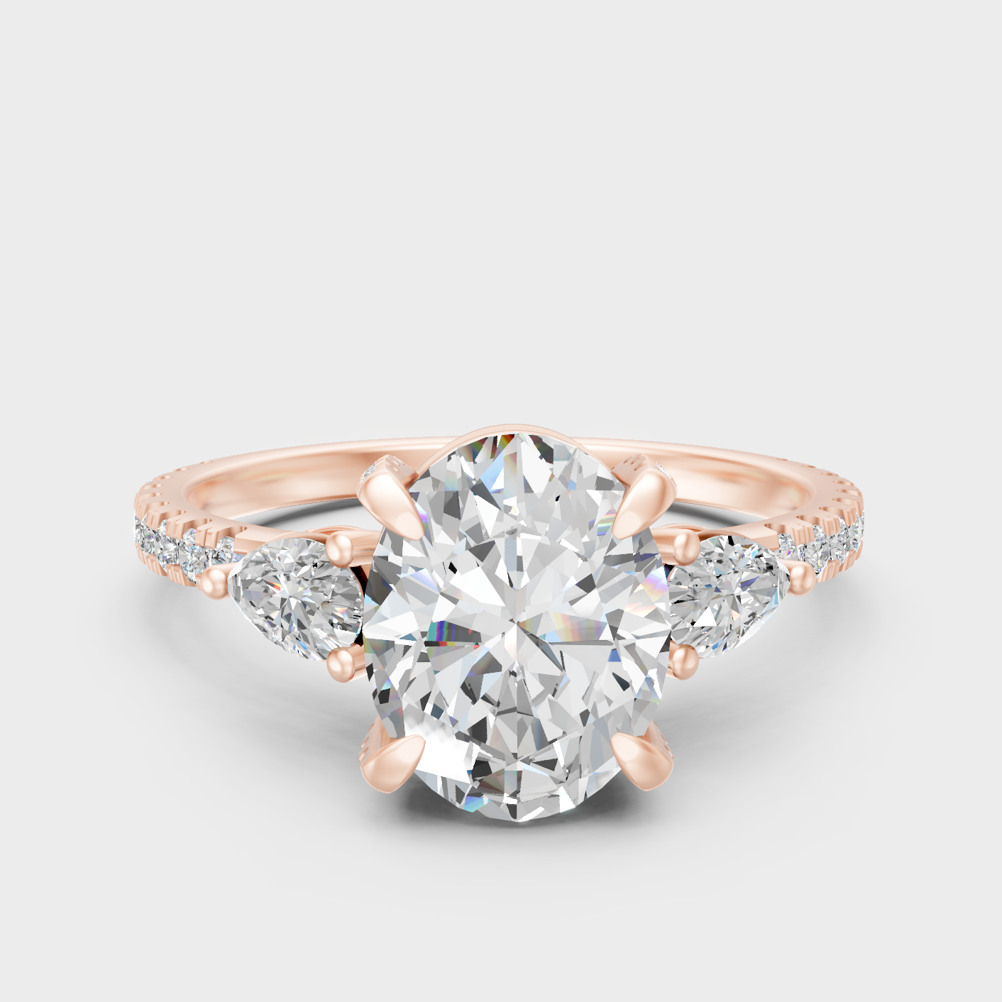 Premium Multi Shape Lab Diamond Ring In Rose Gold