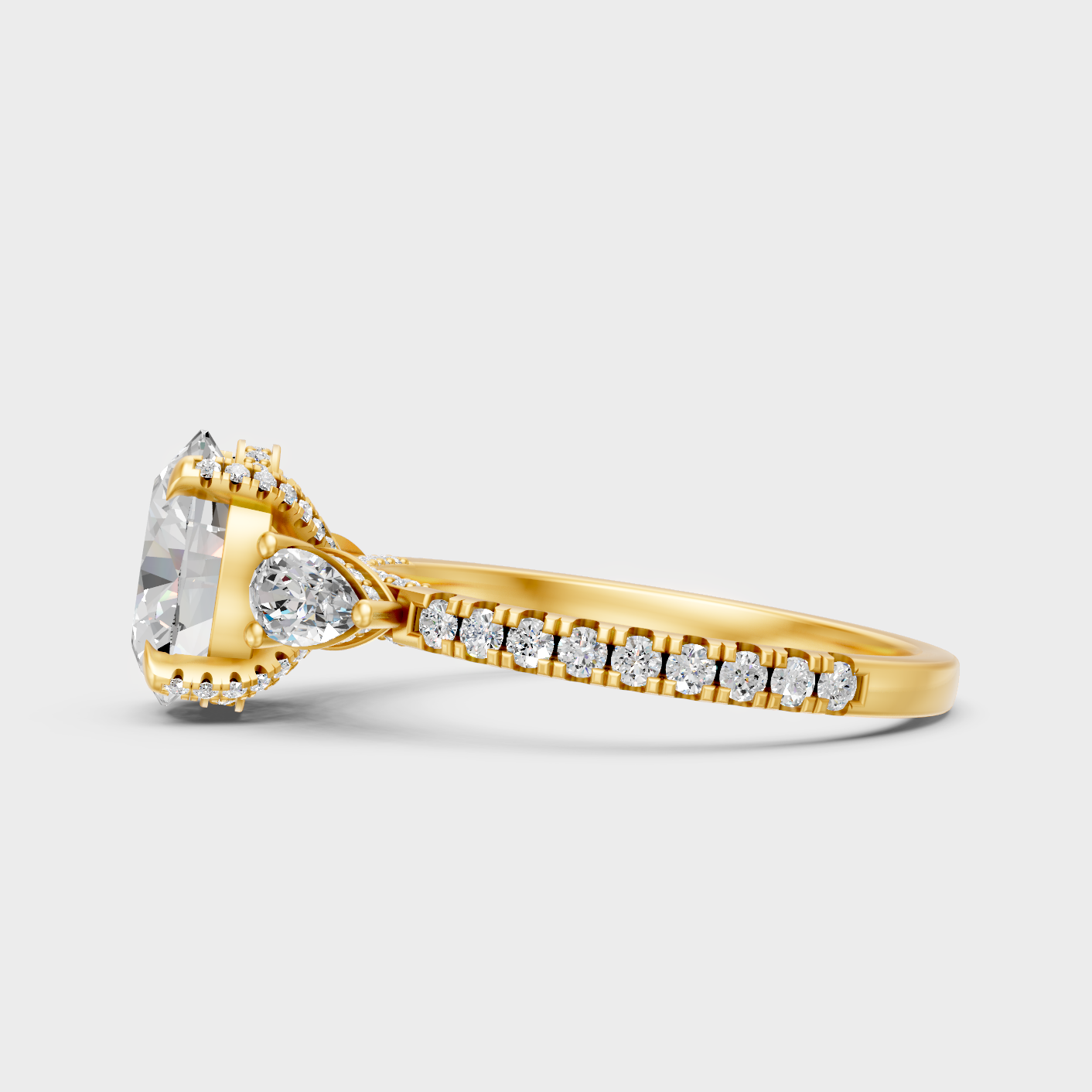 Elegant Multi Shape Diamond Ring In Yellow Gold