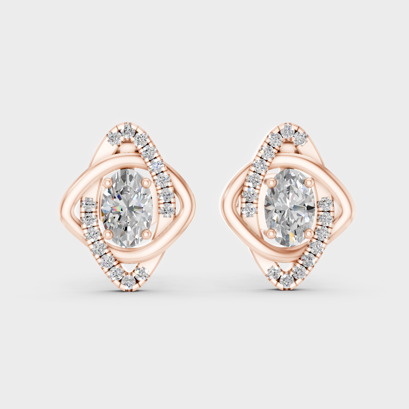 Premium Rose Gold Lab-Grown Diamond Convertible Earrings Featuring Sparkling 0.66 Ct Total Weight Certified Diamonds
