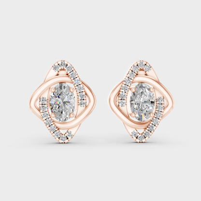 Premium Rose Gold Lab-Grown Diamond Convertible Earrings Featuring Sparkling 0.66 Ct Total Weight Certified Diamonds