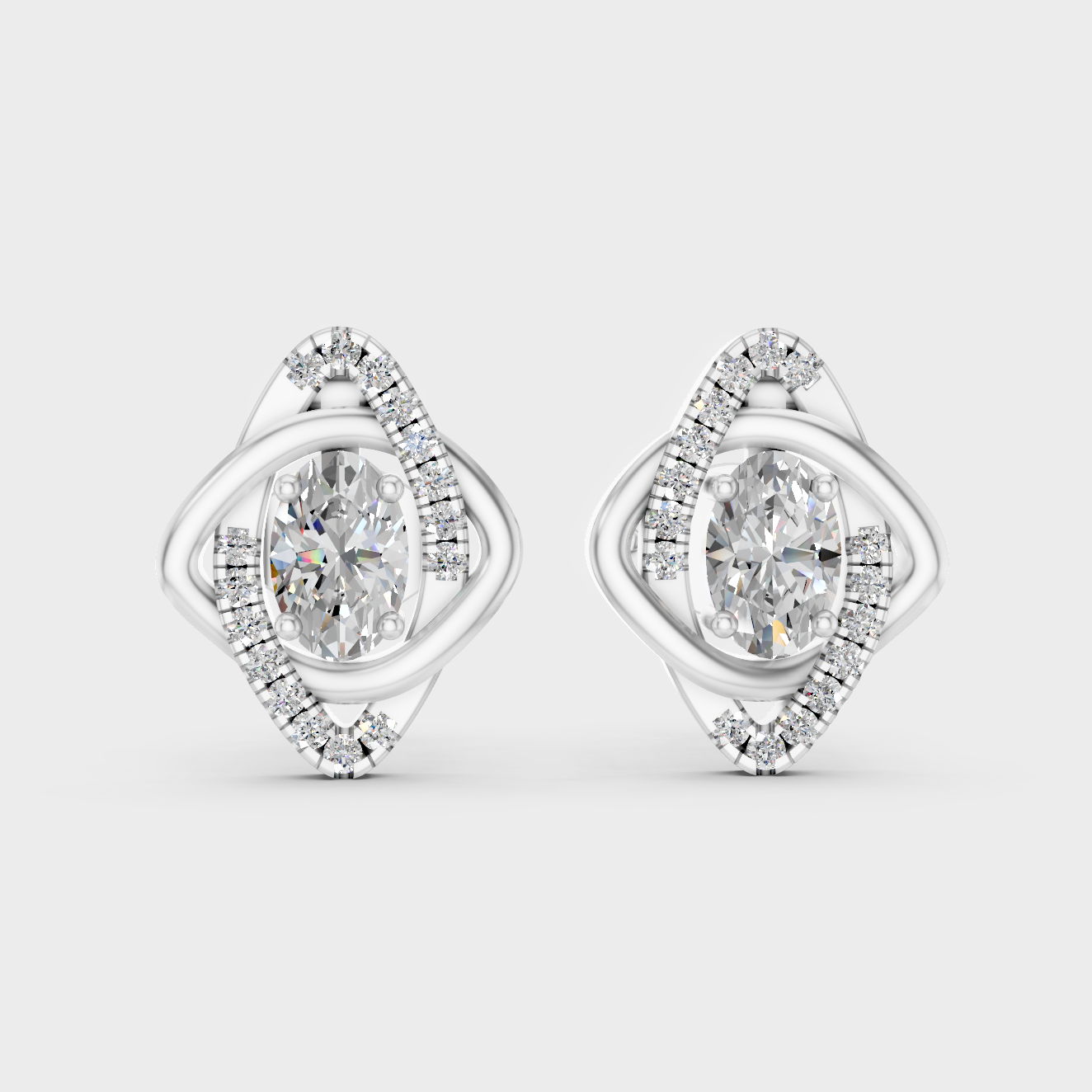Premium 950 Platinum Convertible Earrings Featuring 0.66 Ct Certified Lab-Grown Oval And Round Cut Diamonds