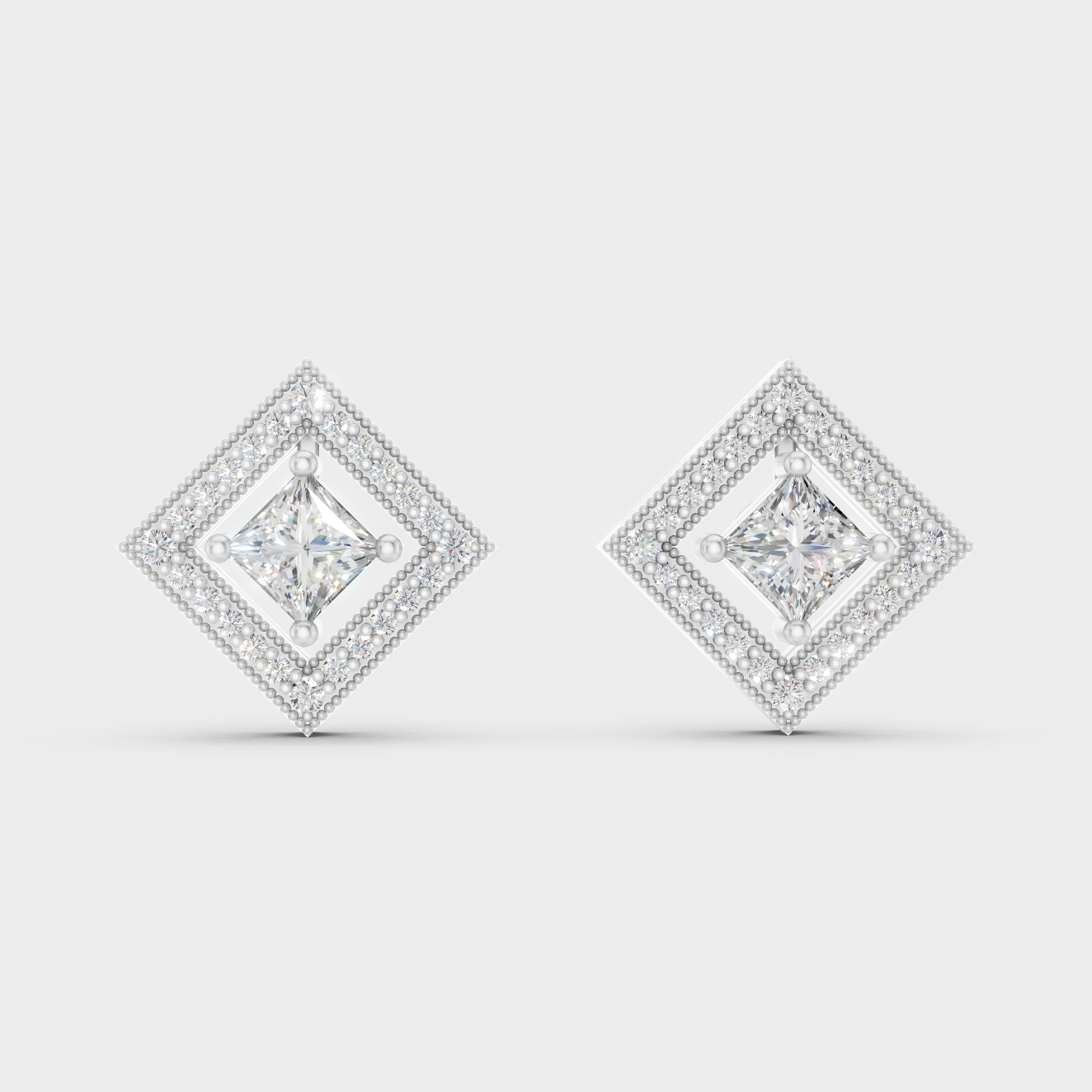 Elegant White Gold Diamond Convertible Earrings Crafted With Certified Lab-Grown Diamonds In Convertible Design