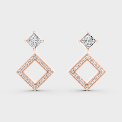 Premium Rose Gold Lab-Grown Diamond Convertible Earrings Featuring 0.54 Carat Each Certified Sparkling Diamond