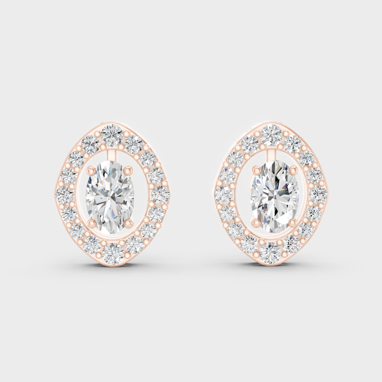 Premium Rose Gold Lab-Grown Diamond Convertible Earrings Featuring 0.57 Carat Each Certified Sparkling Diamond