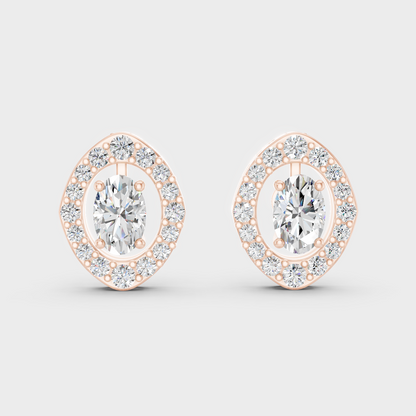 Premium Rose Gold Lab-Grown Diamond Convertible Earrings Featuring 0.57 Carat Each Certified Sparkling Diamond