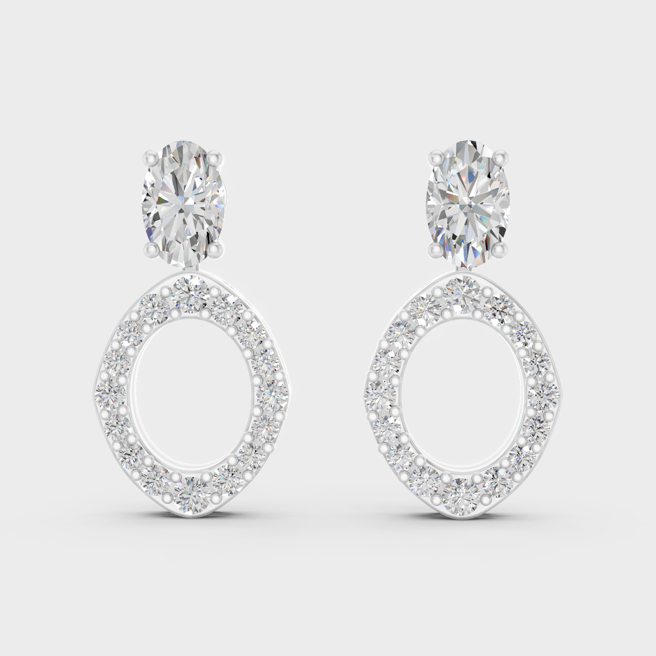 Elegant White Gold Diamond Convertible Earrings Crafted With Certified Lab-Grown Diamonds In Convertible Design