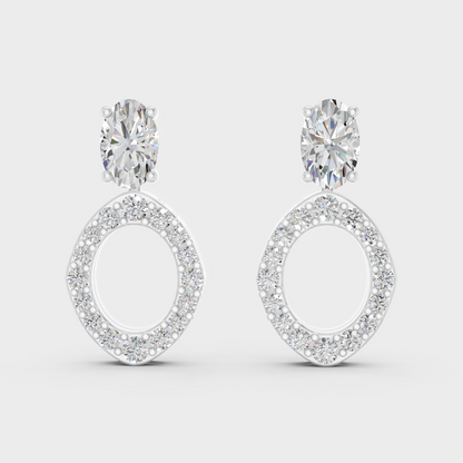 Elegant White Gold Diamond Convertible Earrings Crafted With Certified Lab-Grown Diamonds In Convertible Design