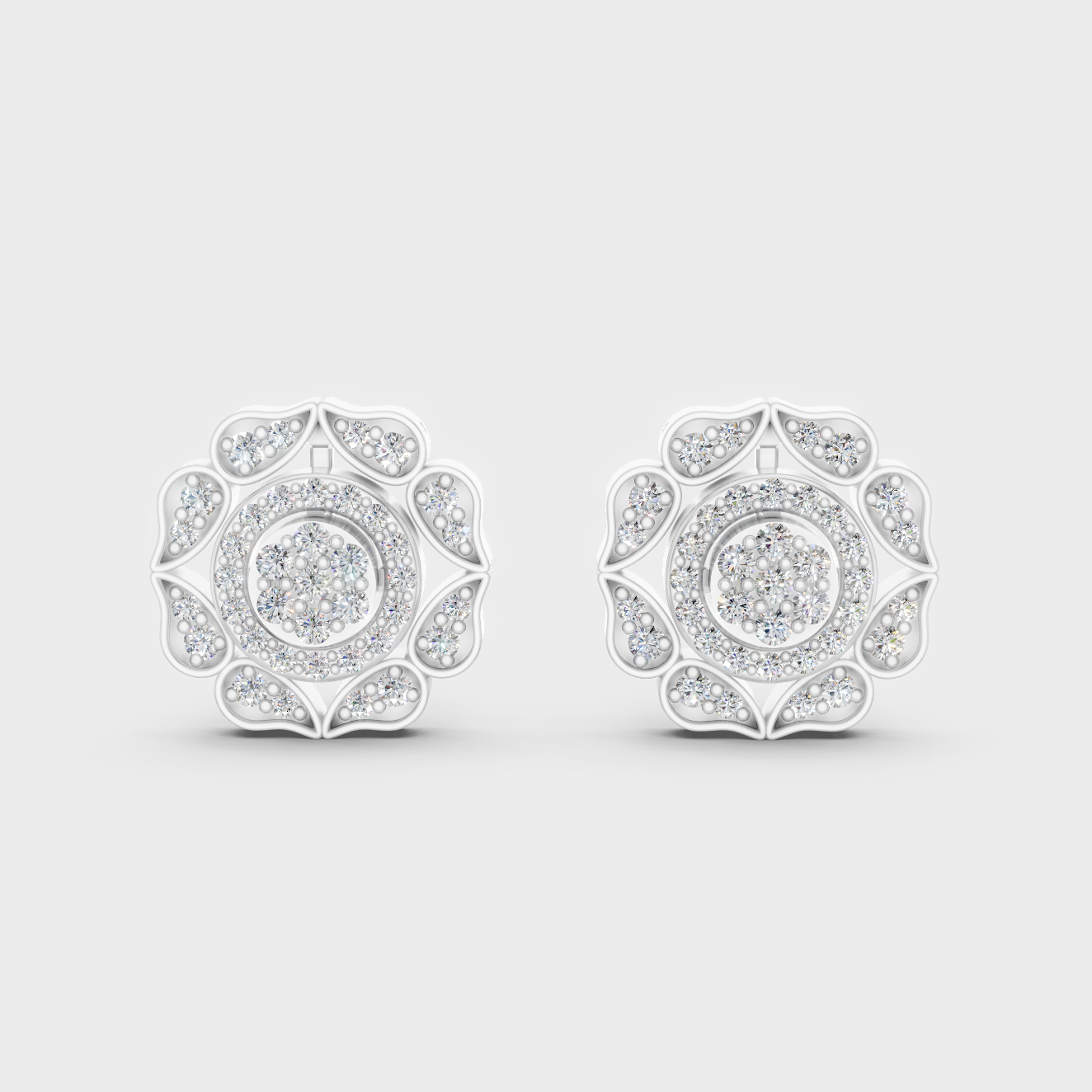 Premium 950 Platinum Convertible Earrings Featuring 0.54 Ct TW Certified Round Cut Diamonds