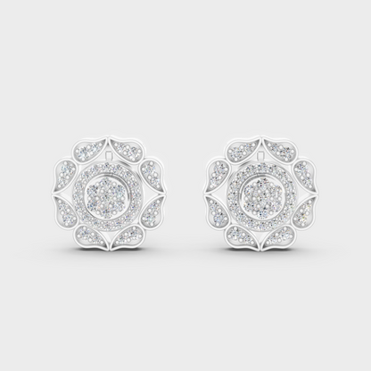 Premium 950 Platinum Convertible Earrings Featuring 0.54 Ct TW Certified Round Cut Diamonds