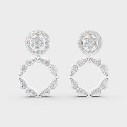 Elegant White Gold Diamond Convertible Earrings Crafted With Certified Lab-Grown Round Diamonds In Convertible Design