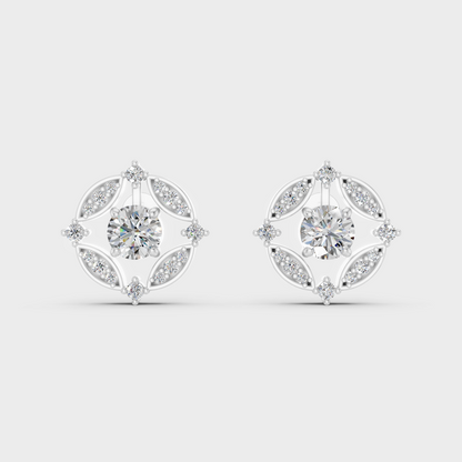 Luxury Platinum Lab-Grown Diamond Earrings Featuring Elegant Convertible Design And Certified Sparkling Diamonds
