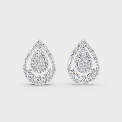 Fine White Gold Earrings With 1.62 Carat Each Certified Lab-Grown Diamond For Sophisticated Luxury Styling