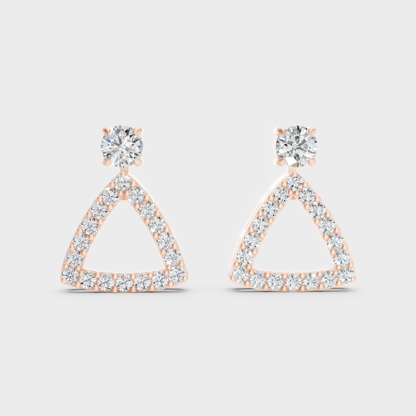 Ethical Luxury Rose Gold Diamond Earrings Crafted With Certified Lab-Grown Round Diamonds For Modern Elegance