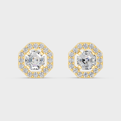 Fine Yellow Gold Diamond Convertible Earrings With Brilliant 2.6 Carat Total Weight Certified Lab-Grown Diamonds