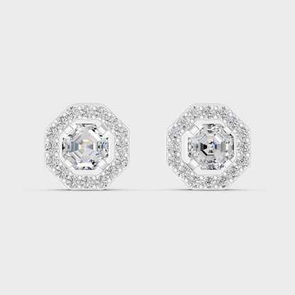 Luxury Platinum Lab-Grown Diamond Earrings Featuring Elegant Convertible Design And Certified Sparkling Diamonds