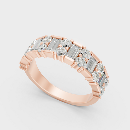 Contemporary Lab Diamond Band In Rose Gold