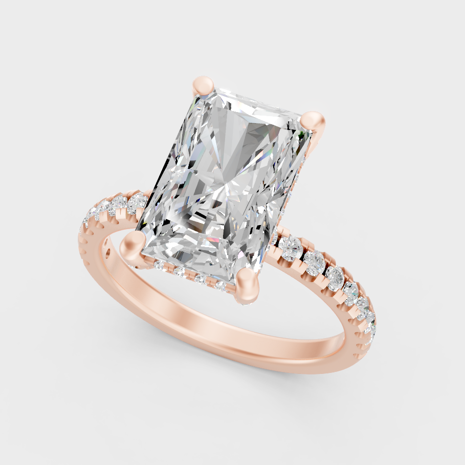 Ethical Lab Grown Radiant Ring In Rose Gold