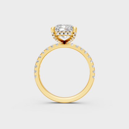 Yellow Gold Radiant Diamond Bridal Ring Luxury Style