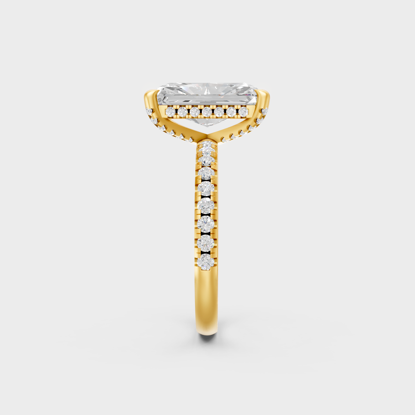 Yellow Gold Radiant Statement Ring Luxury Jewelry