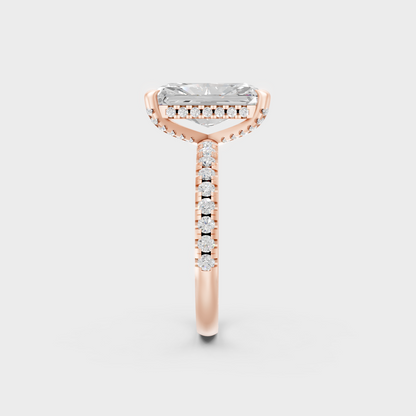 Rose Gold Luxury Radiant Diamond Engagement Jewelry