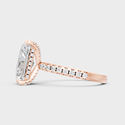 Radiant Cut Lab Diamond Solitaire Ring In Rose Gold Elegant Design