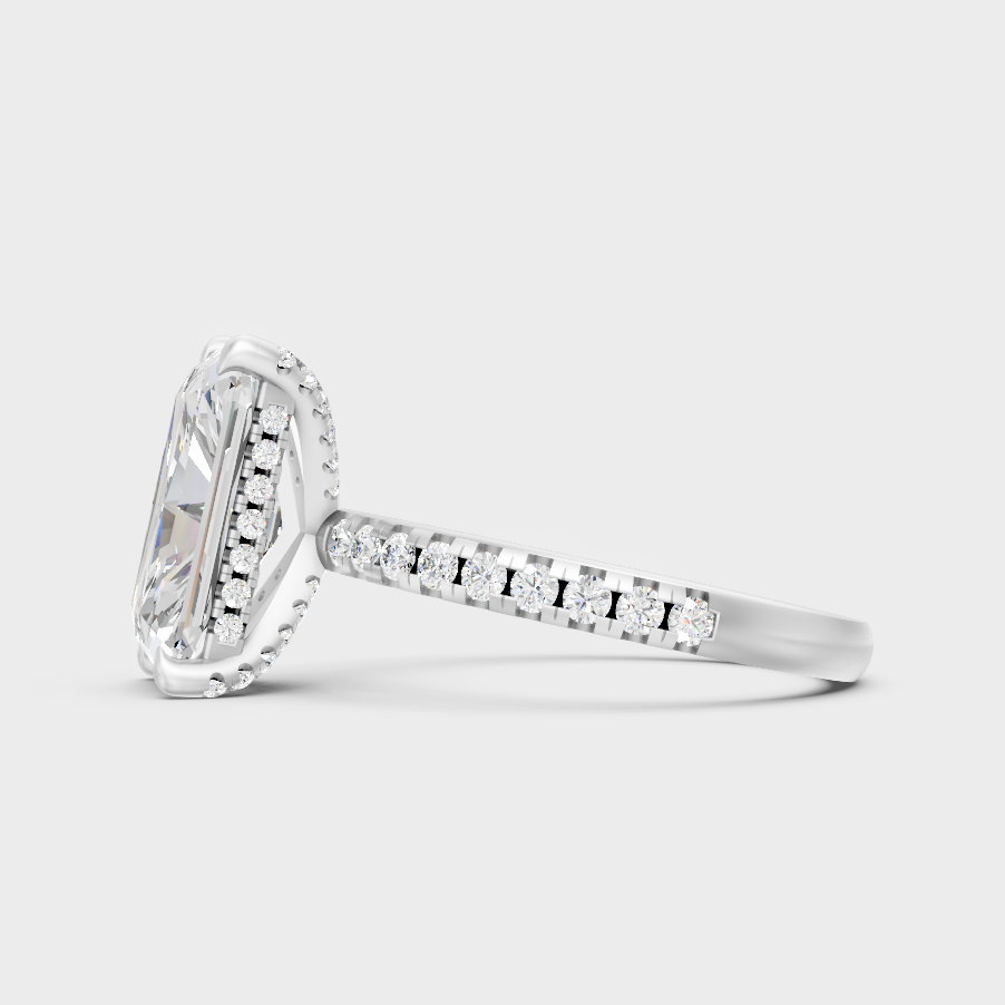 White Gold Certified Radiant Diamond Ring Elegant Design