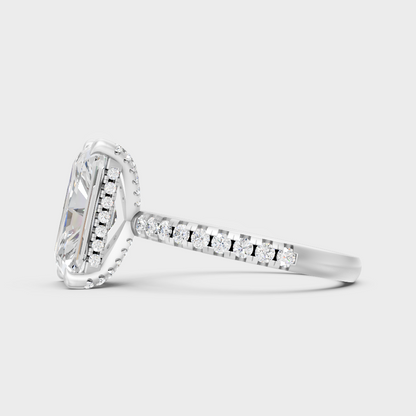 White Gold Certified Radiant Diamond Ring Elegant Design