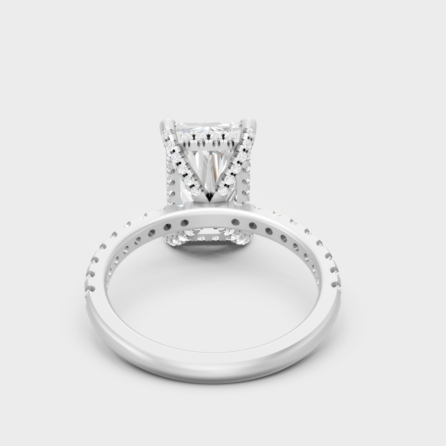 Platinum Fine Jewelry Radiant Solitaire Ring For Women